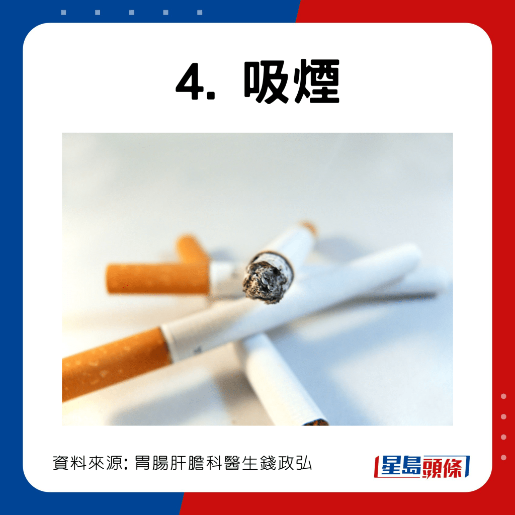 大肠癌9大高危因素：吸烟